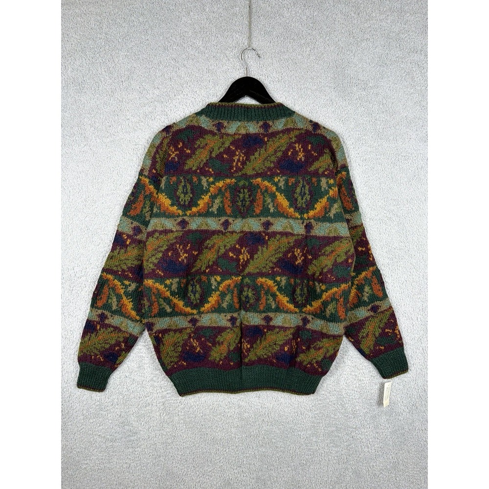 NWT Vitruvian Design Mens M Wool Hand Knit Sweater Multicolor Vintage Nordic VTG - Picture 8 of 8